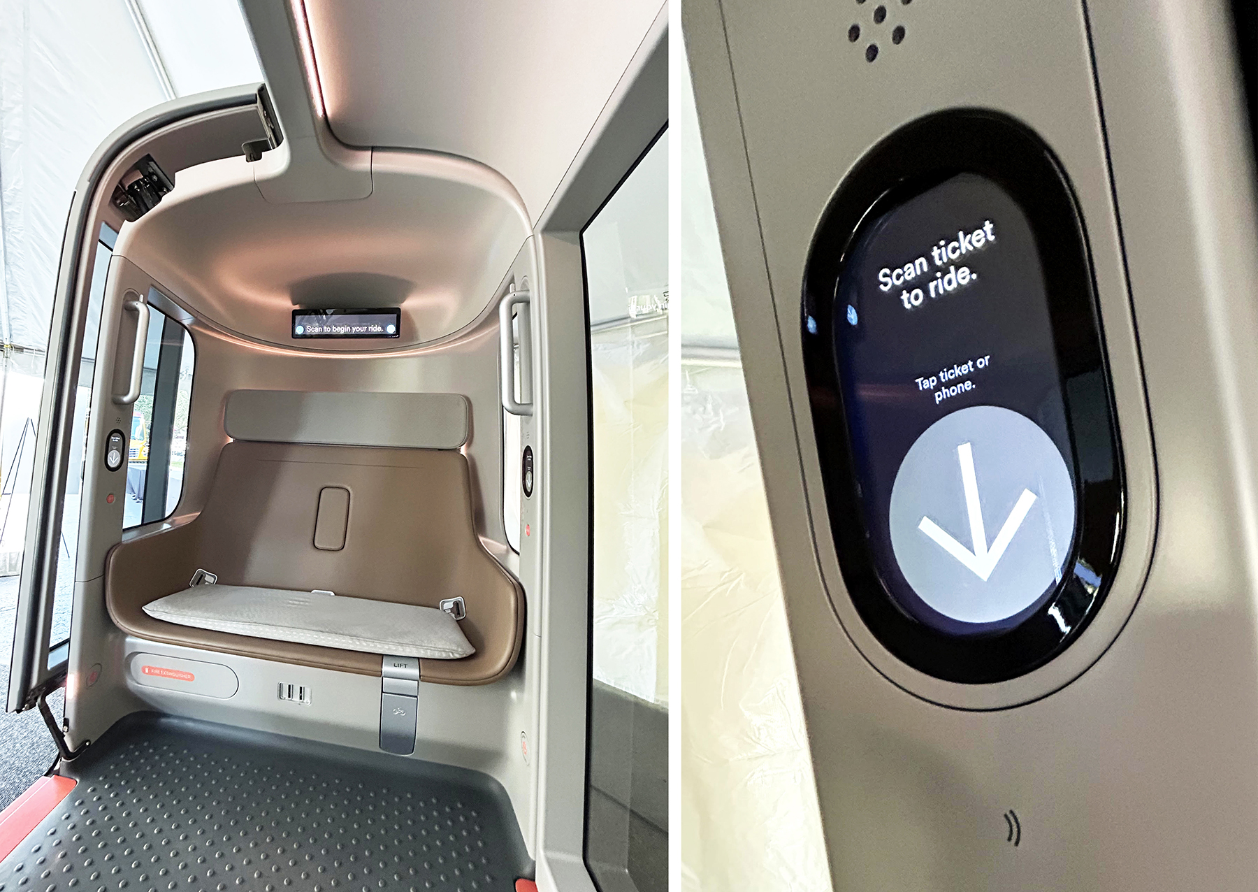 The Glydways bus interior.